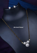 American diamond 18k gold plated mangalsutra with earrings