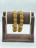 Kundan stone 18k gold plated temple jewellery bangles