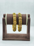 Kundan stone 18k gold plated temple jewellery bangles