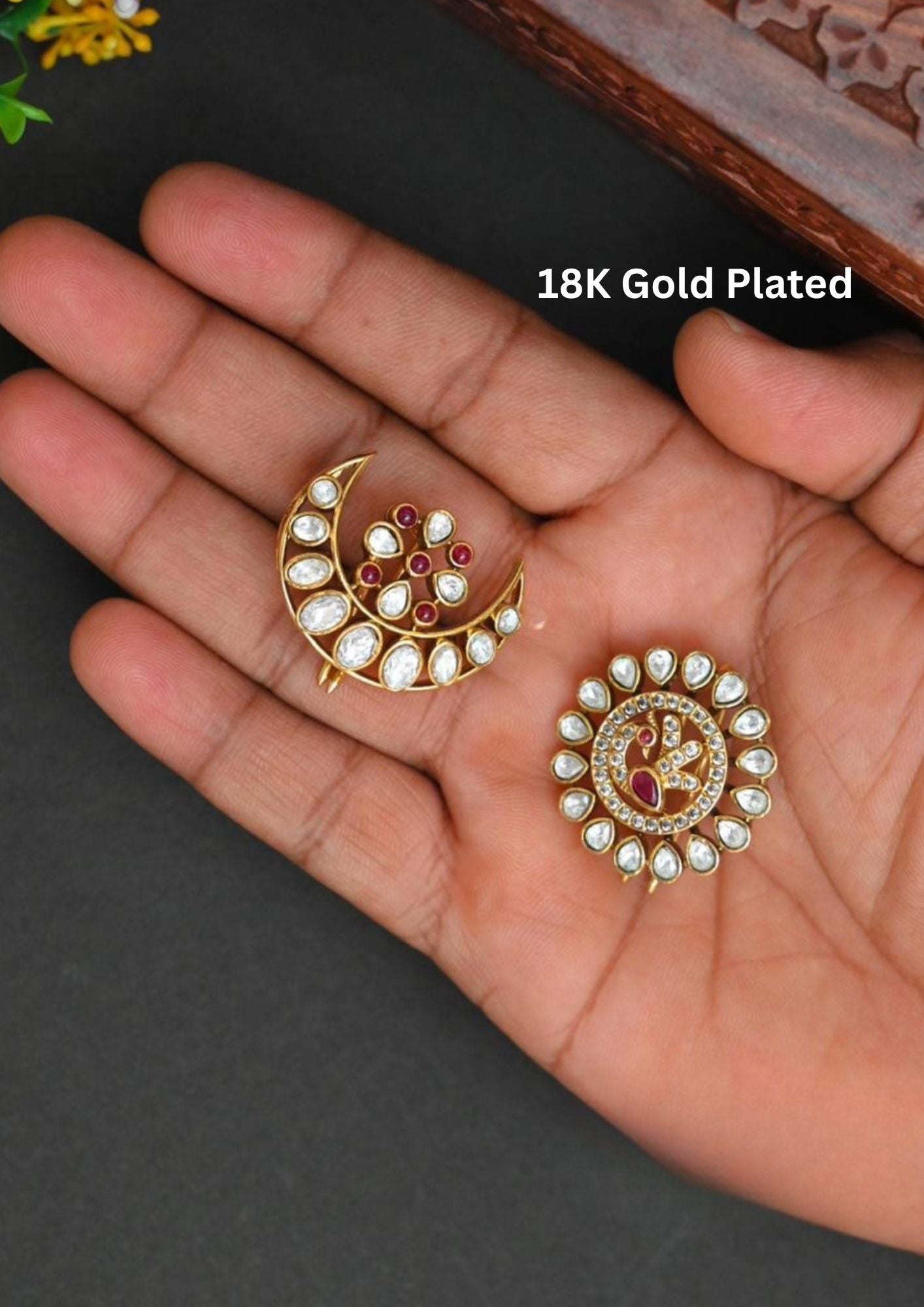 Mossionte stone Sun and moon Hair accessories