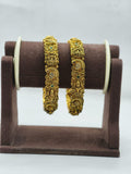 Kundan stone 18k gold plated temple jewellery bangles