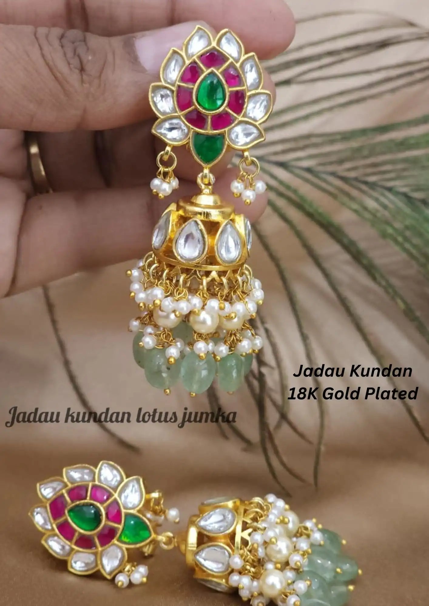 Jadau kundan 18k Gold plated earrings