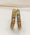 Kundan stone 18k gold plated temple jewellery bangles