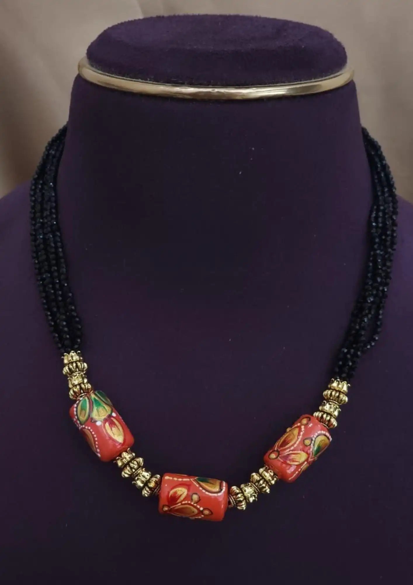 Kundan and coral Black Beads Mangalsutra Festive Jewellery |