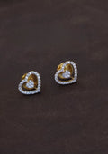 Pure Zirconian Diamond Gold Plated Floral Studs