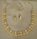 American diamond 18k gold plated temple jewellery necklace with earrings
