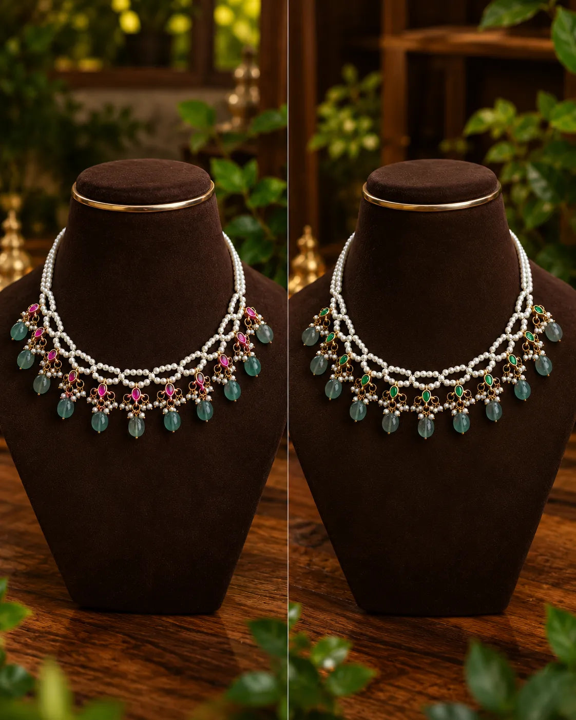 Jadau kundan and pearls 2 in 1 necklace