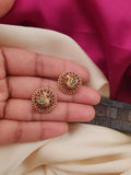 Kempu stone peacock studs