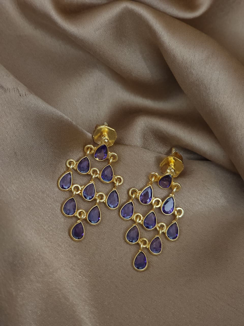 Kundan stone 18k gold plated earrings