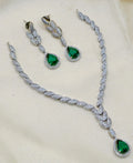American diamond stones necklace with earrings