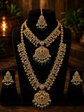 Kundan stone 18k gold plated bridal combo set
